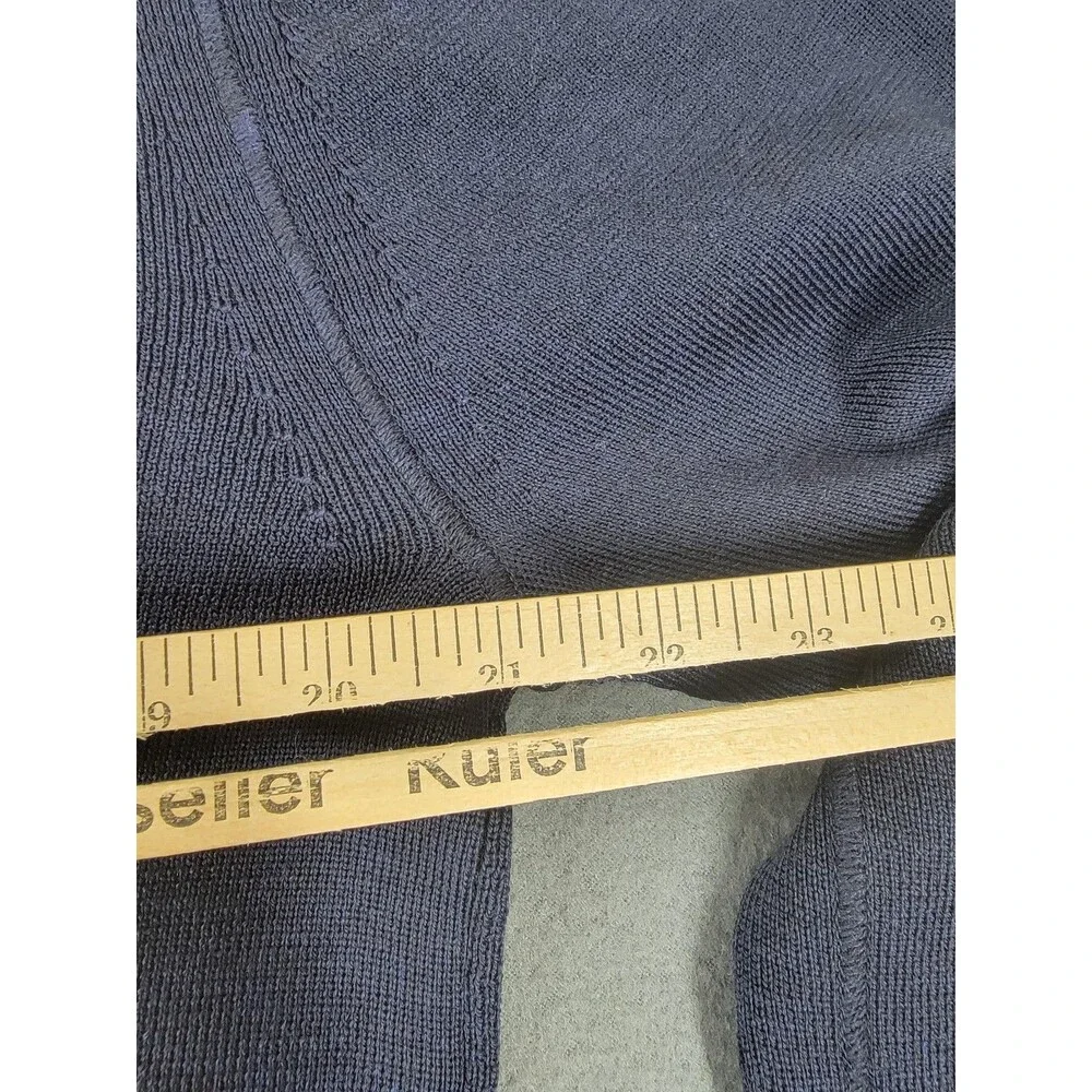 Banana Republic Sweater Mens Large‎ Blue Merino Wool Elbow Patch Pullover Knit